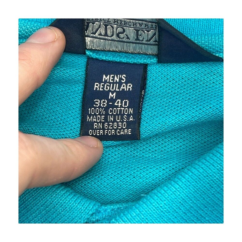 Lands’ End Polo Teal Short Sleeve Shirt Turquoise Men’s Size Medium - Picture 4 of 10